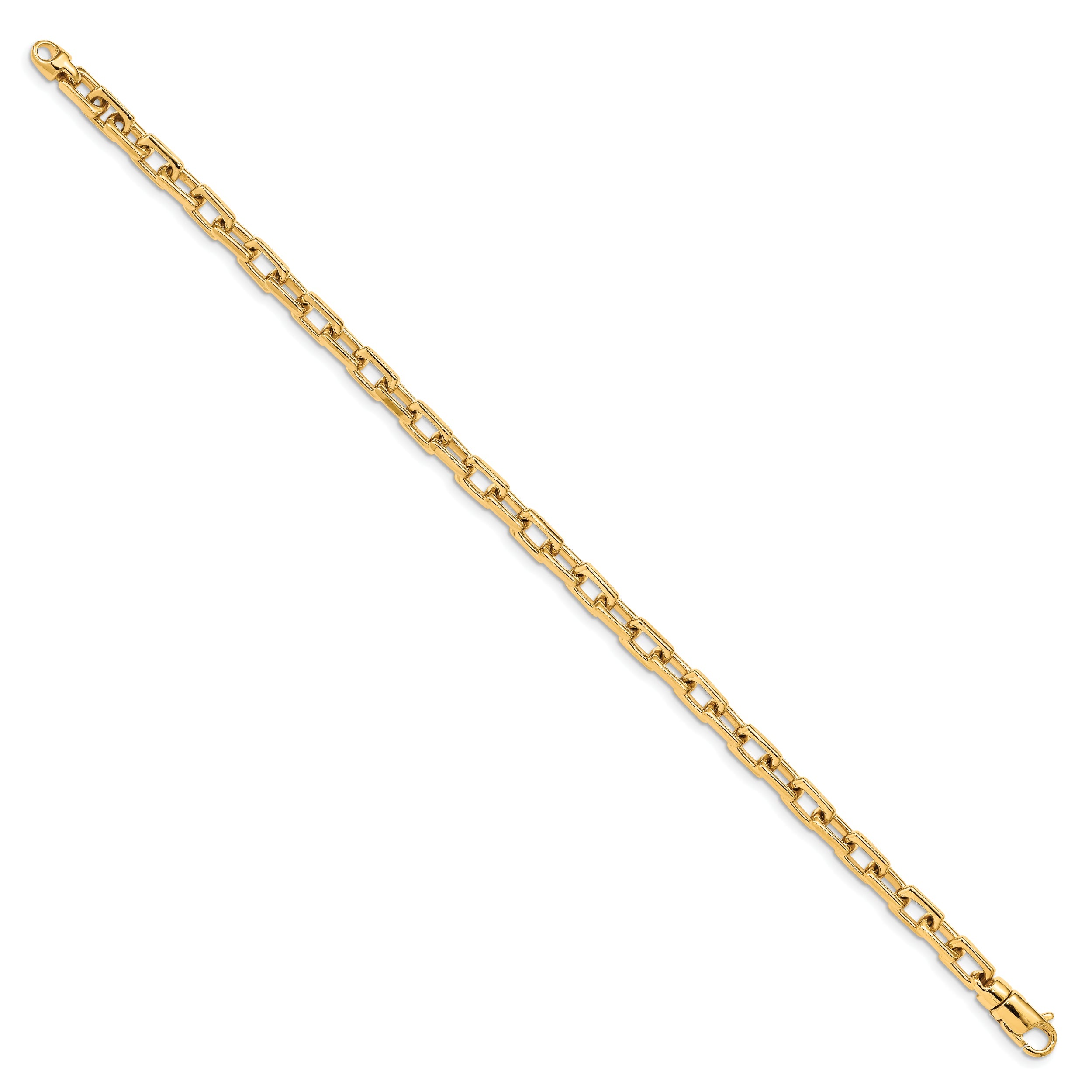 10K Yellow Gold 5mm Hand-Polished Fancy Link Bracelet