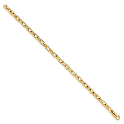 10K Yellow Gold 5mm Hand-Polished Fancy Link Bracelet