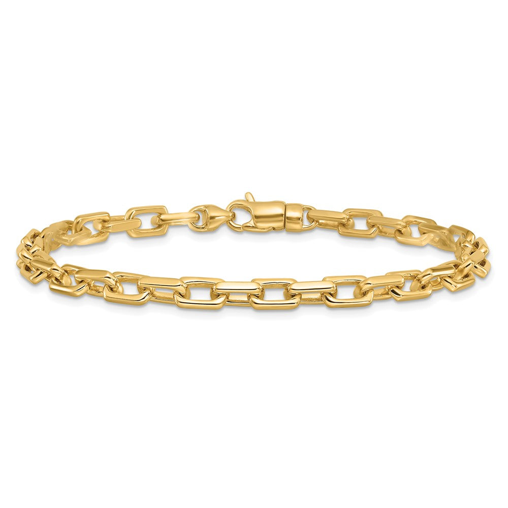 10K Yellow Gold 5mm Hand-Polished Fancy Link Bracelet