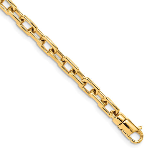 10K Yellow Gold 5mm Hand-Polished Fancy Link Bracelet