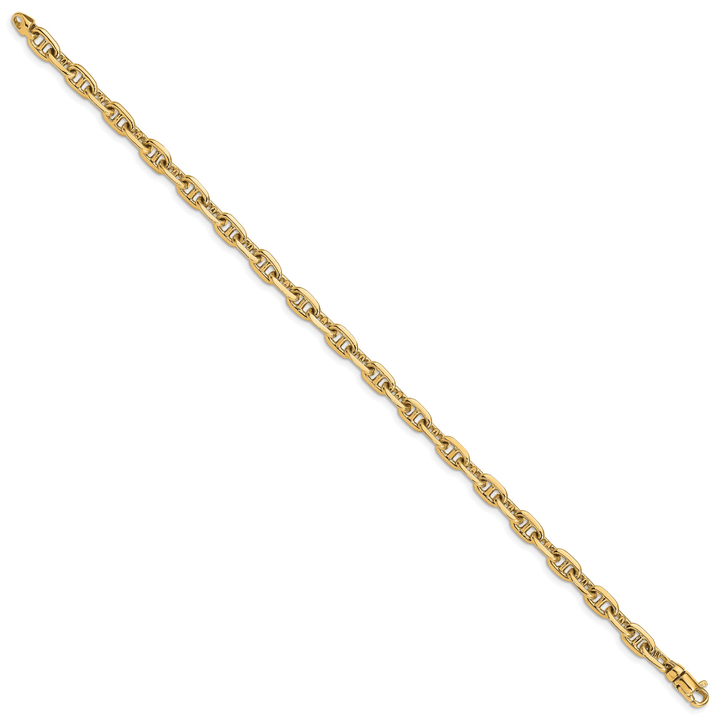 10K Yellow Gold 5.1mm Hand-Polished Fancy Link Bracelet