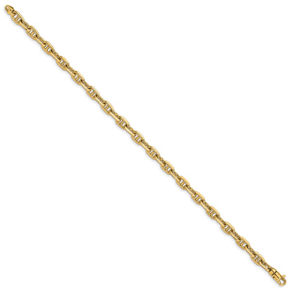 10K Yellow Gold 5.1mm Hand-Polished Fancy Link Bracelet