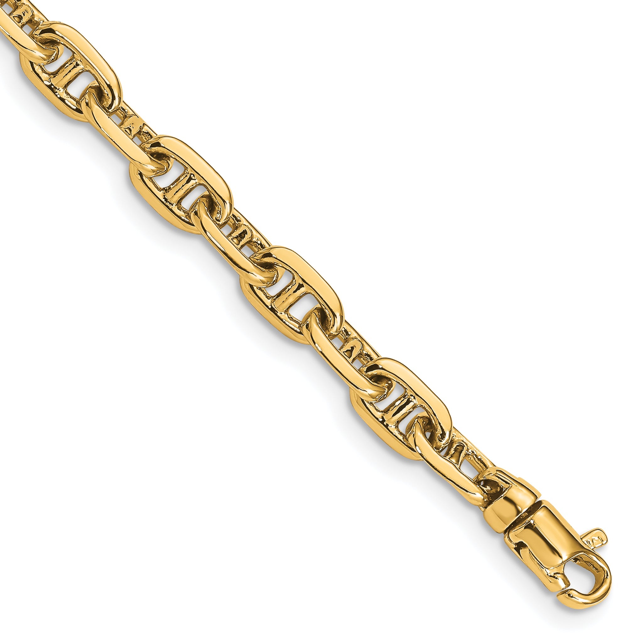 10K Yellow Gold 5.1mm Hand-Polished Fancy Link Bracelet