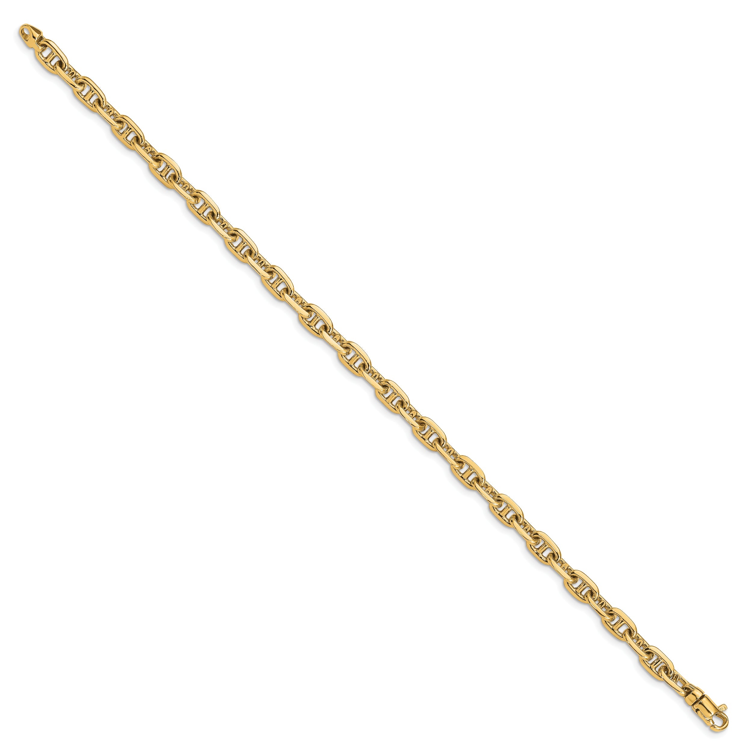 10K Yellow Gold 5.1mm Hand-Polished Fancy Link Bracelet
