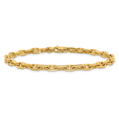 10K Yellow Gold 5.1mm Hand-Polished Fancy Link Bracelet