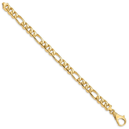 10K Yellow Gold 8.5mm Hand Polished Fancy Link Bracelet