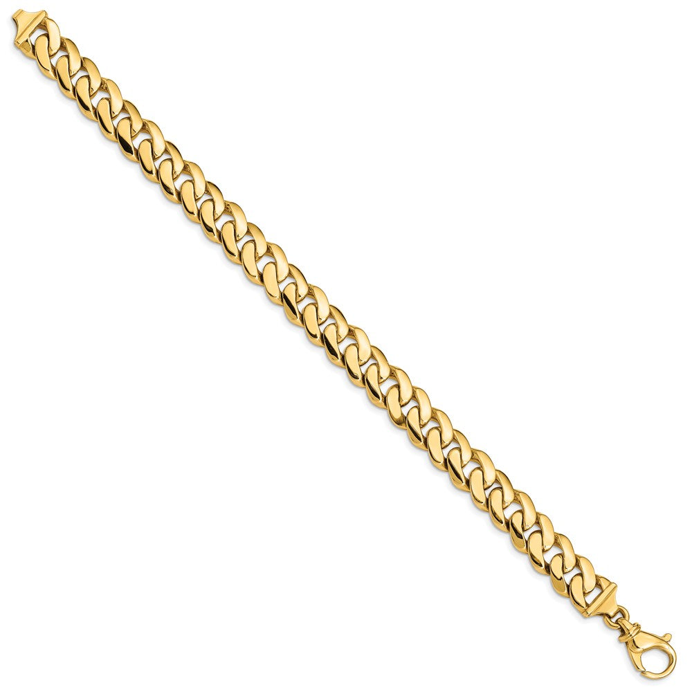 10K Yellow Gold 10.75mm Hand Polished Fancy Link Bracelet