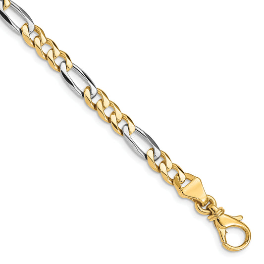 10K Two-Tone 5.8mm Hand Polished Fancy Link Chain