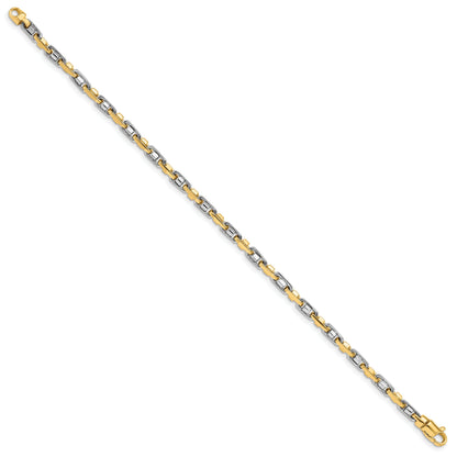 7.25 Inch 10K Two-Tone 3.5mm Fancy Link Chain Bracelet