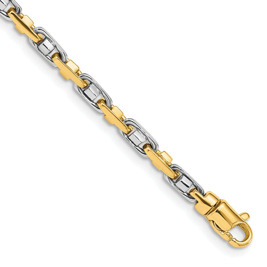 10K Two-Tone 3.5mm Fancy Link Chain