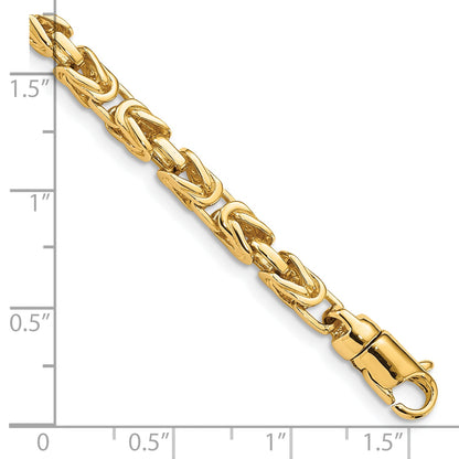 10K Yellow Gold 4.1mm Hand-Polished Byzantine Link Bracelet