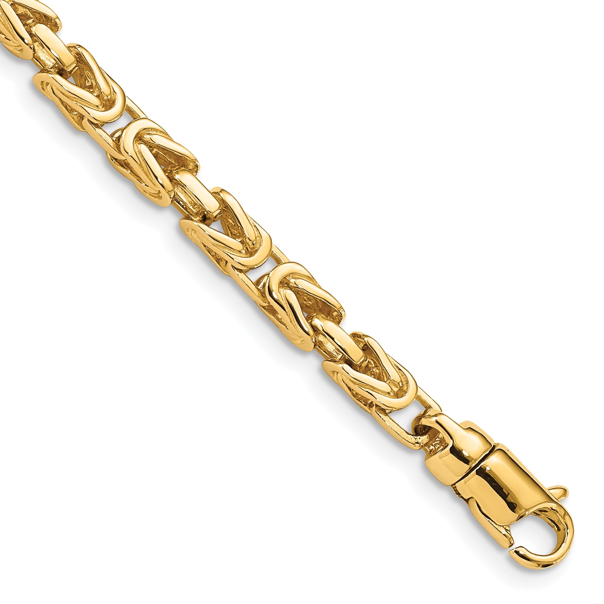 10K Yellow Gold 4.1mm Hand-Polished Byzantine Link Bracelet