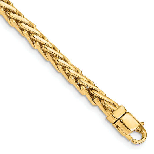 10K Yellow Gold 4.4mm Hand-Polished Flat-Edged Woven Link Bracelet
