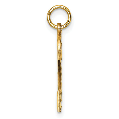 10K Yellow Gold 10Ky Casted Large Diamond Cut Number 2 Charm