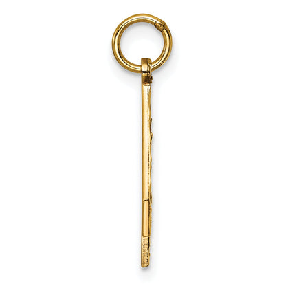 10K Yellow Gold 10Ky Casted Large Diamond Cut Number 4 Charm