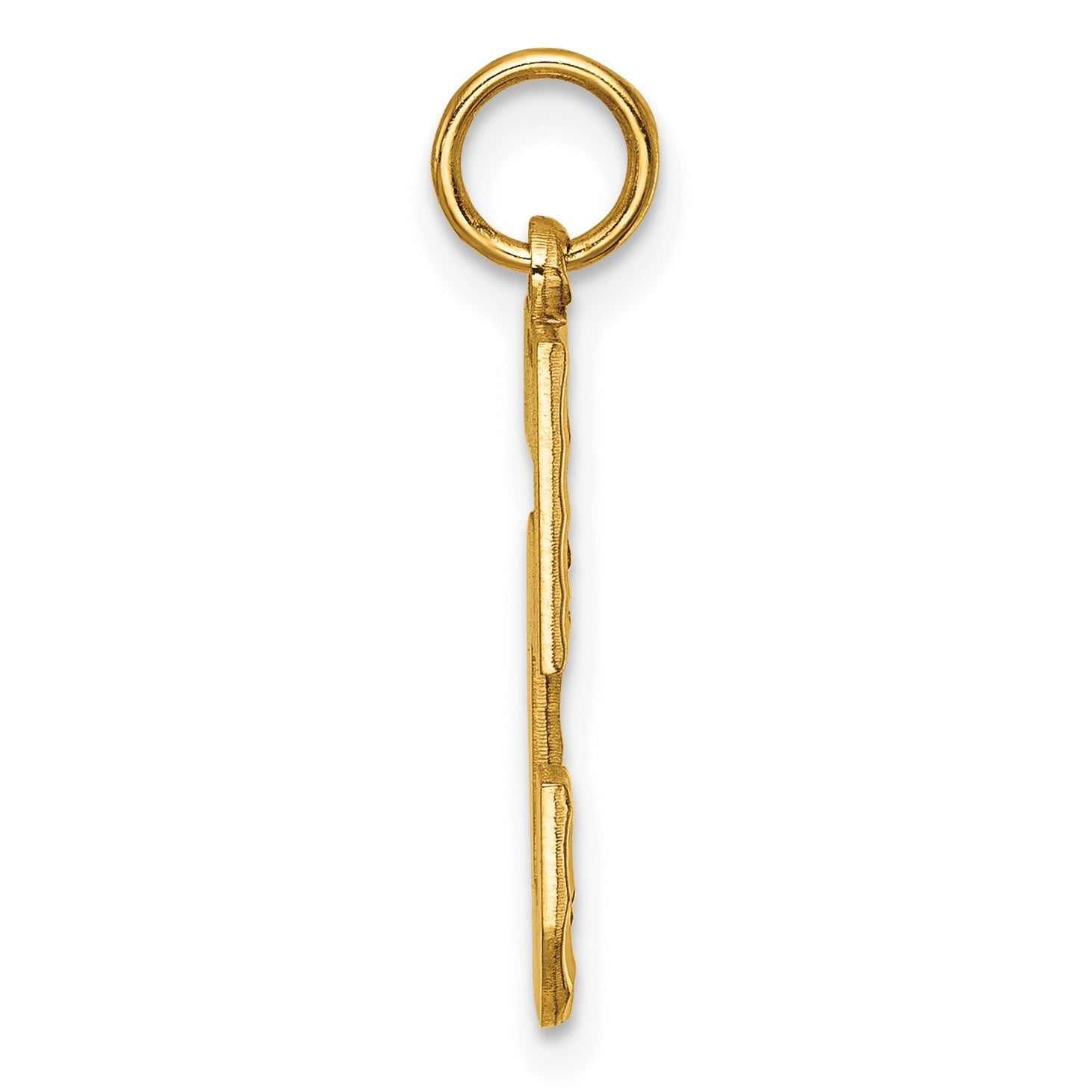 10K Yellow Gold 10Ky Casted Large Diamond Cut Number 5 Charm