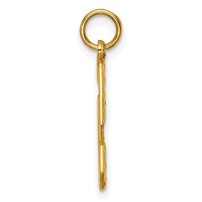 10K Yellow Gold 10Ky Casted Large Diamond Cut Number 5 Charm