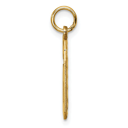 10K Yellow Gold 10Ky Casted Large Diamond Cut Number 6 Charm