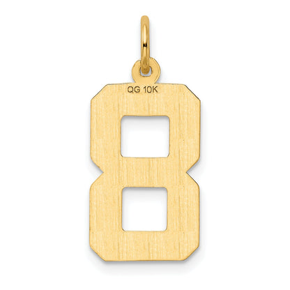 10K Yellow Gold 10Ky Casted Large Diamond Cut Number 8 Charm