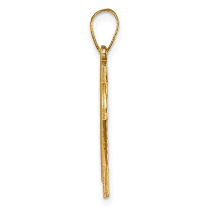 10K Yellow Gold 10Ky Casted Large Diamond-Cut Number 24 Charm