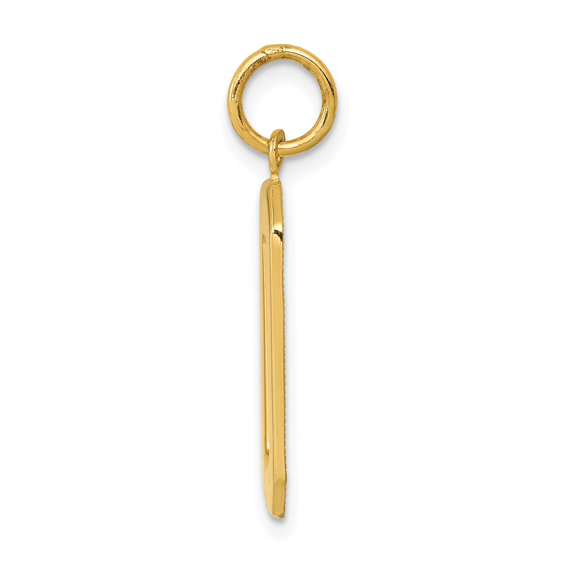 10K Yellow Gold Large Polished Number 0 Charm