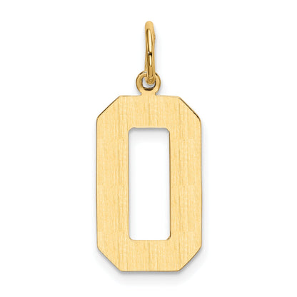 10K Yellow Gold Large Polished Number 0 Charm