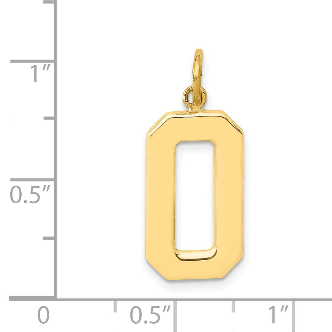 10K Yellow Gold Large Polished Number 0 Charm