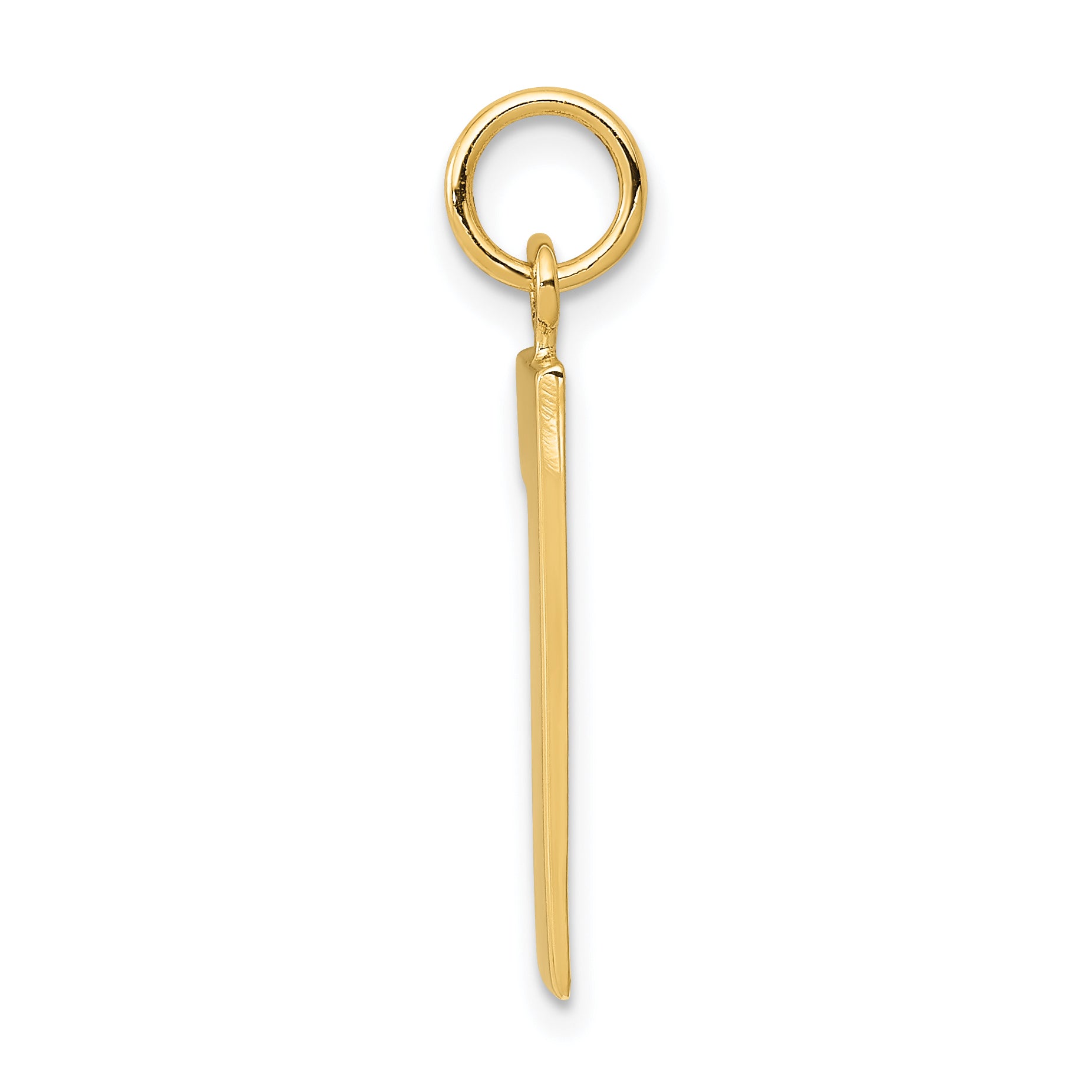10K Yellow Gold Large Polished Number 1 Charm