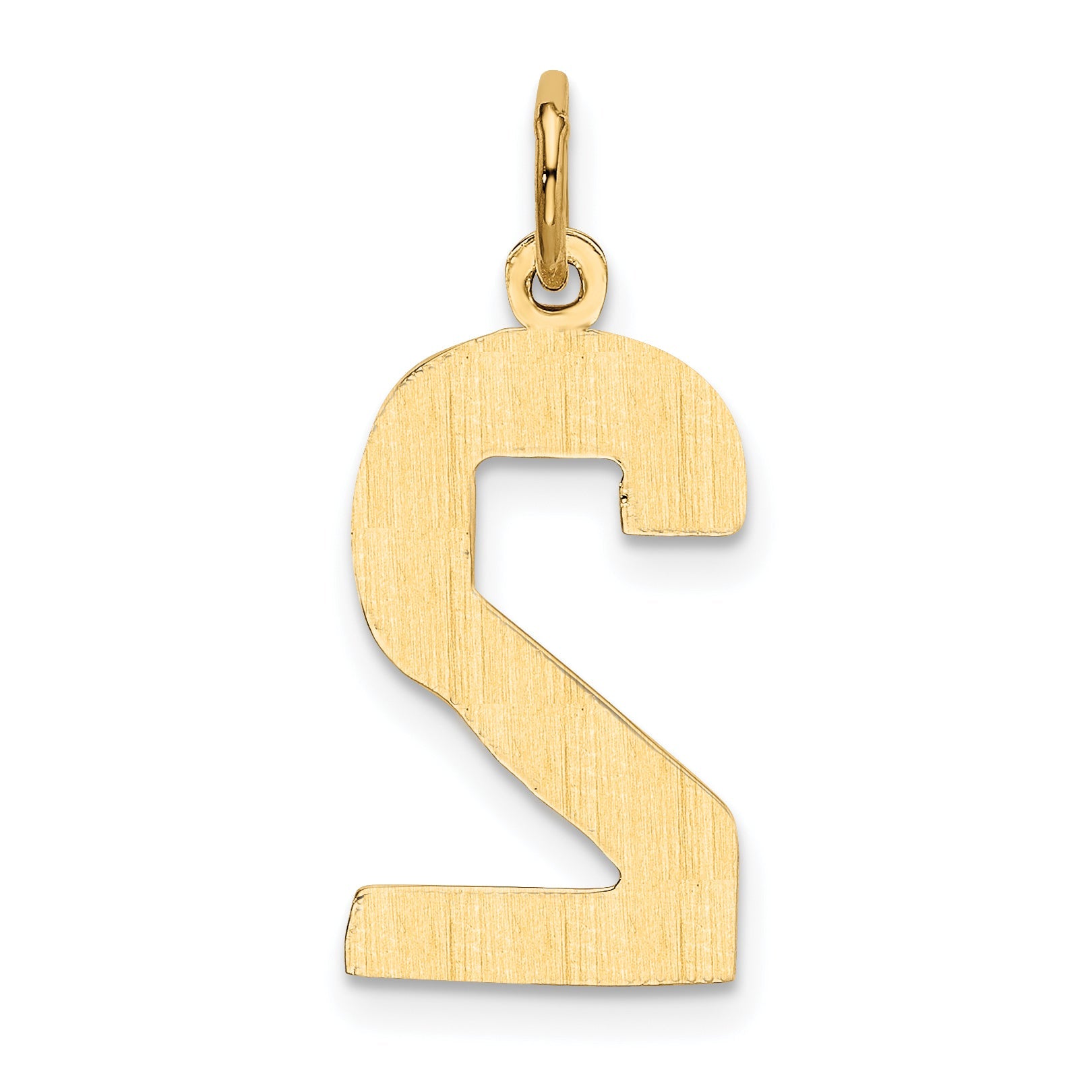 10K Yellow Gold Large Polished Number 2 Charm