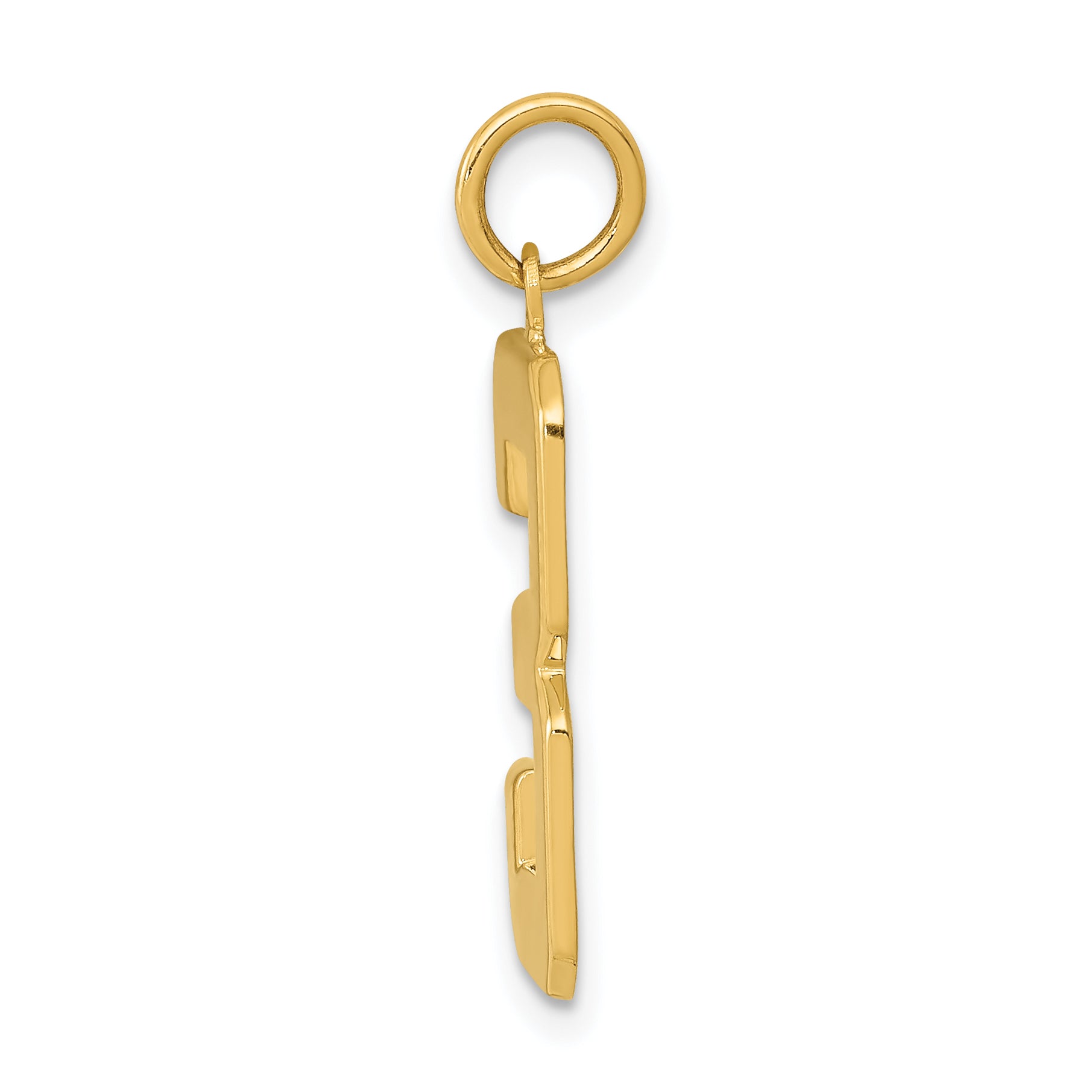 10K Yellow Gold Large Polished Number 3 Charm