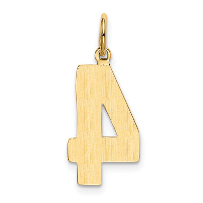 10K Yellow Gold Large Polished Number 4 Charm
