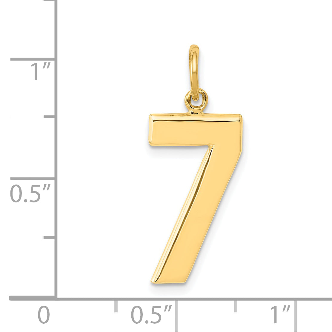 10K Yellow Gold Large Polished Number 7 Charm
