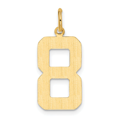 10K Yellow Gold Large Polished Number 8 Charm