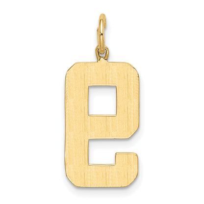 10K Yellow Gold Large Polished Number 9 Charm