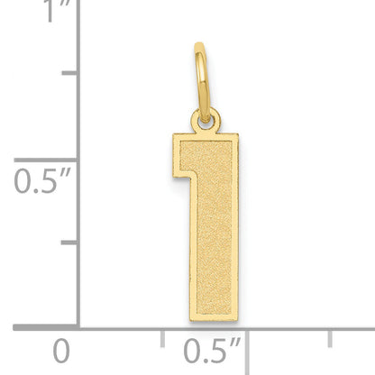 10K Yellow Gold Medium Satin Number 1 Charm