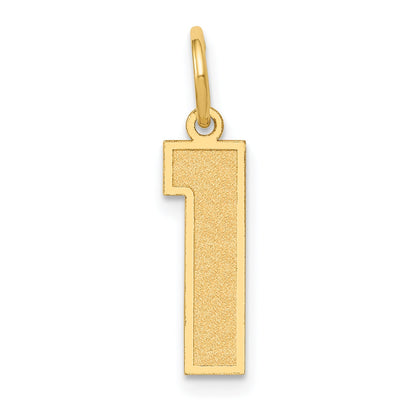 10K Yellow Gold Medium Satin Number 1 Charm
