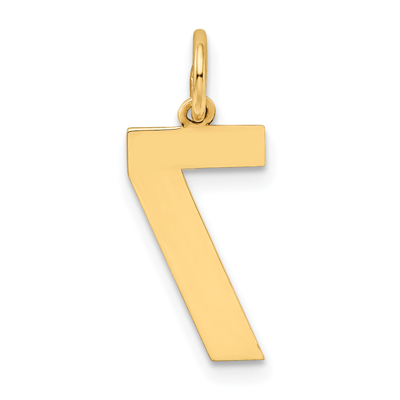 10K Yellow Gold Medium Satin Number 7 Charm