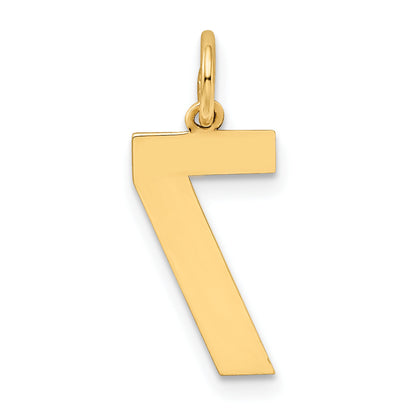 10K Yellow Gold Medium Satin Number 7 Charm