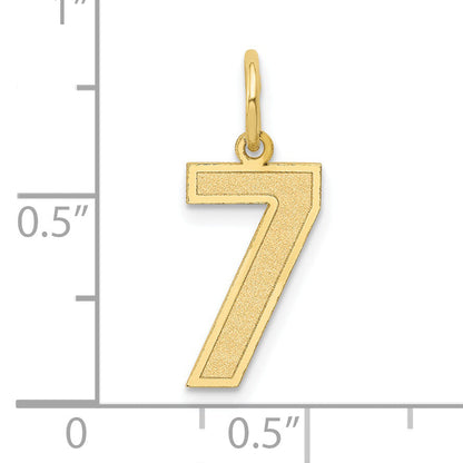 10K Yellow Gold Medium Satin Number 7 Charm