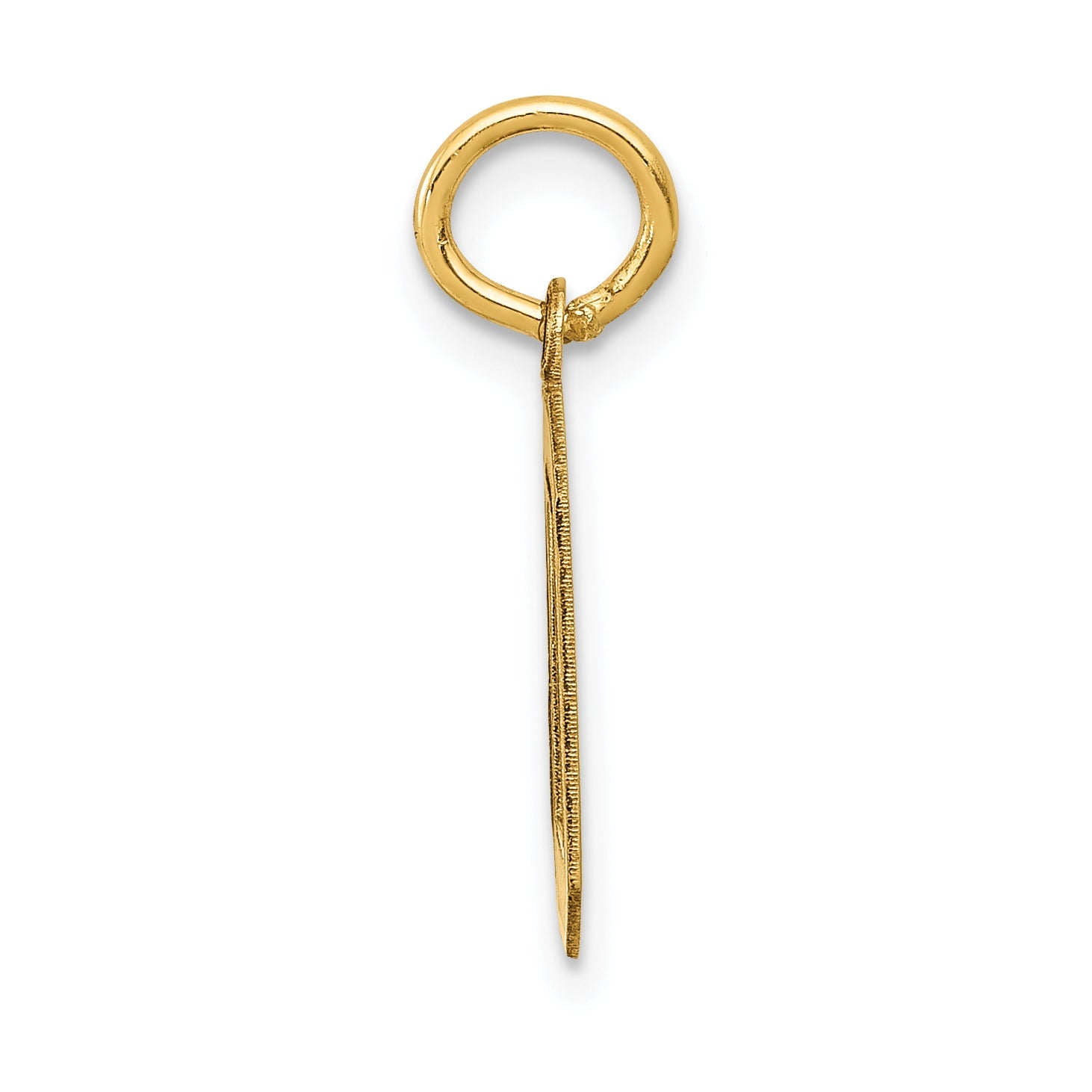 10K Yellow Gold Small Satin Number 0 Charm