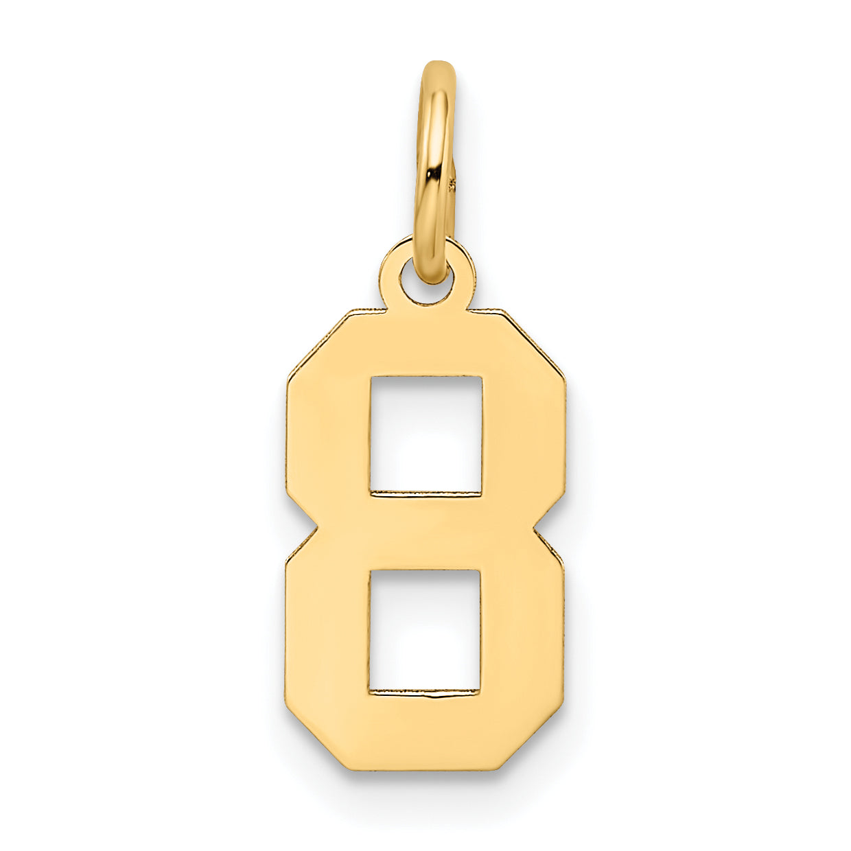10K Yellow Gold Small Satin Number 8 Charm