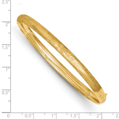 10K Yellow Gold 3/16 Laser Cut Hinged Bangle Bracelet