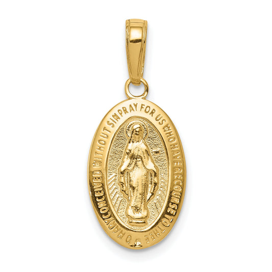 10K Yellow Gold Miraculous Medal Pendant
