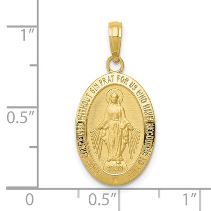 10K Yellow Gold Miraculous Medal Pendant