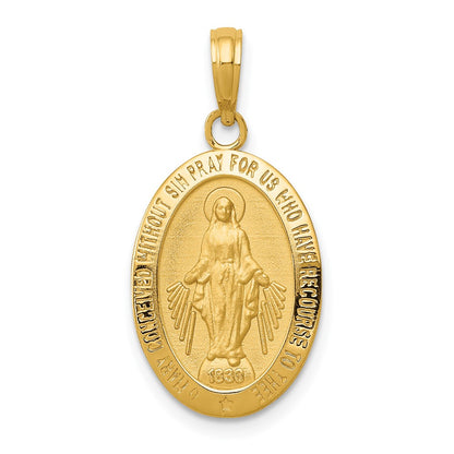 10K Yellow Gold Miraculous Medal Pendant