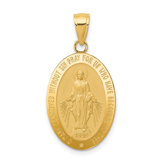 10K Yellow Gold Miraculous Medal Pendant