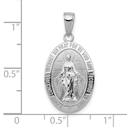 10K White Gold Miraculous Medal Pendant