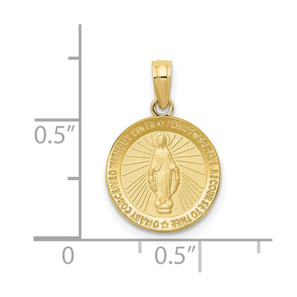 10K Yellow Gold Miraculous Medal Pendant