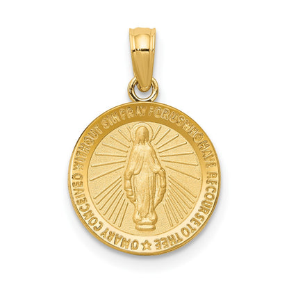 10K Yellow Gold Miraculous Medal Pendant