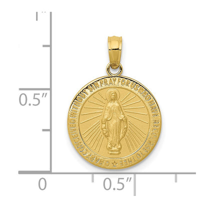 10K Yellow Gold Miraculous Medal Pendant